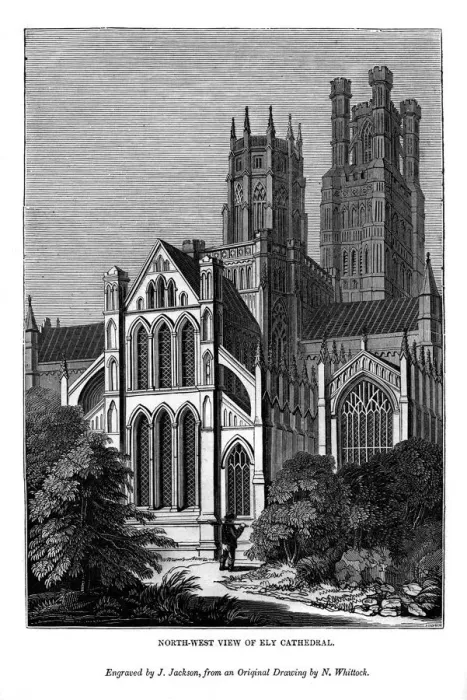 Framed Print : North west view of Ely Cathedral, 1843. Artist: J Jackson Framed Print : North west view of Ely Cathedral, 1843. Artist: J Jackson