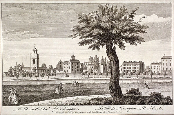 North west view of Stoke Newington, London, c1750