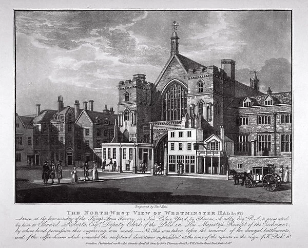North-west view of Westminster Hall, London, 1808. Artist