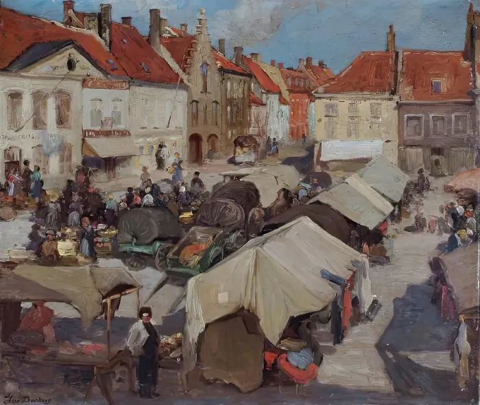 Framed Print : Northern European Market Scene, c1872-1910. Creator: George Davidson Framed Print : Northern European Market Scene, c1872-1910. Creator: George Davidson