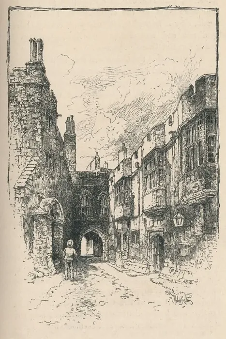 Framed Print : Northern Gate and Library, from King Johns Tower, 1895 Framed Print : Northern Gate and Library, from King Johns Tower, 1895