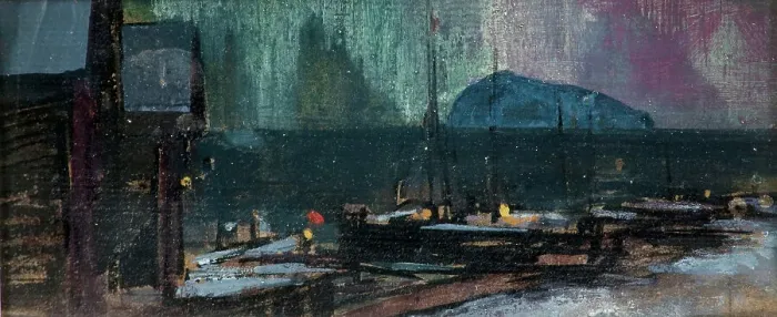 Framed Print : The northern lights in Norway, 1902. Artist: Korovin, Konstantin Alexeyevich (1861-1939) Framed Print : The northern lights in Norway, 1902. Artist: Korovin, Konstantin Alexeyevich (1861-1939)