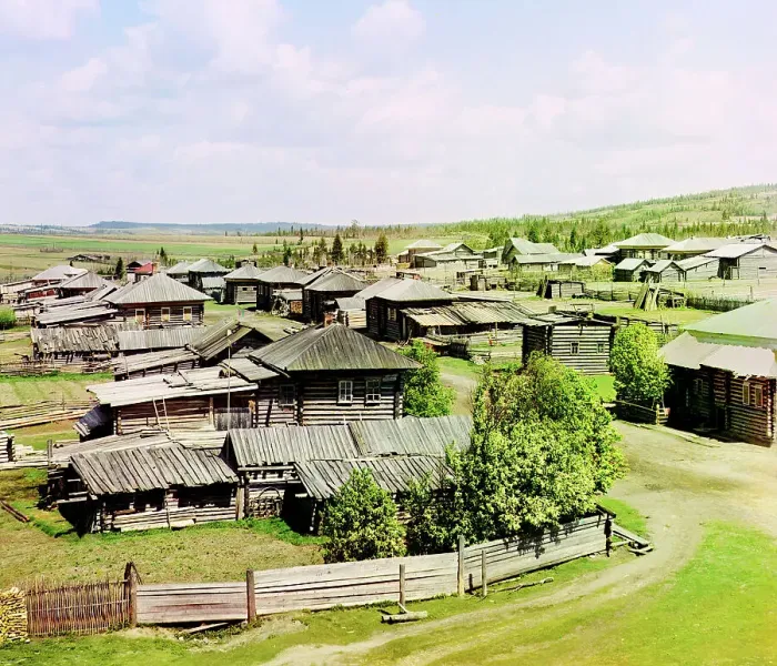 Framed Print : Northern part of the village of Nyrob, 1910. Creator: Sergey Mikhaylovich Prokudin-Gorsky Framed Print : Northern part of the village of Nyrob, 1910. Creator: Sergey Mikhaylovich Prokudin-Gorsky