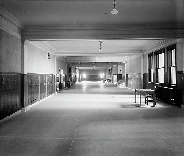 Northwestern High School, main corridor, Detroit, Mich. ca 1911. Creator: Unknown
