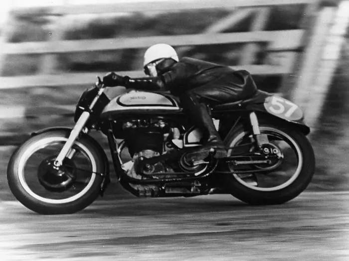 Framed Print : A Norton in action in the Isle of Man TT, 1950 Framed Print : A Norton in action in the Isle of Man TT, 1950