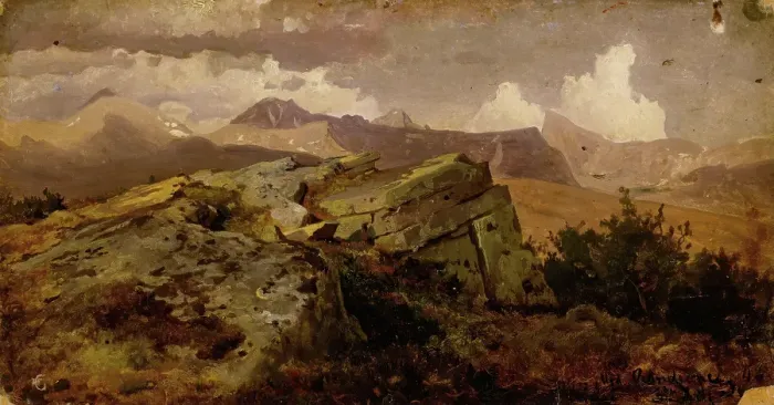 Framed Print : Norwegian Highlands, 1846. Creator: Hans Gude Framed Print : Norwegian Highlands, 1846. Creator: Hans Gude