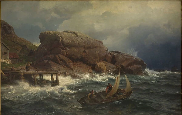 A Norwegian Seaport, 1882. Creator: Hans Fredrik Gude