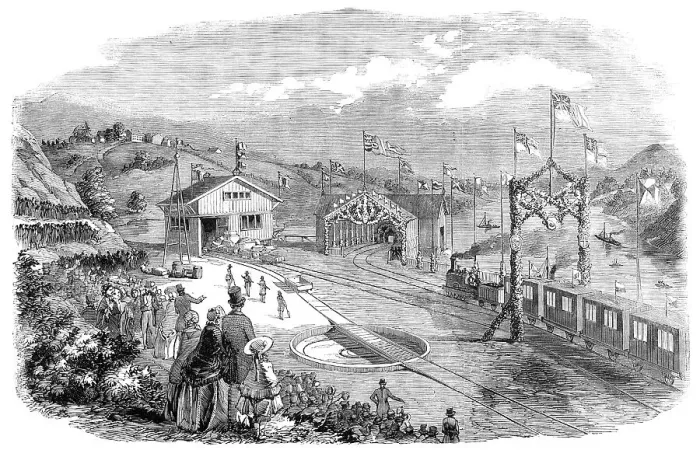 Framed Print : The Norwegian Trunk Railway - Eisvold Station, 1854. Creator: Unknown Framed Print : The Norwegian Trunk Railway - Eisvold Station, 1854. Creator: Unknown