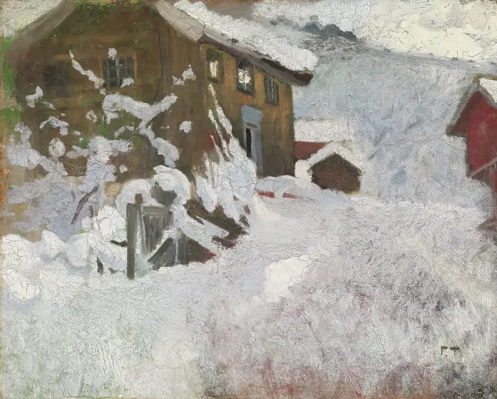 Framed Print : Norwegian Winter, probably 1896. Creator: Frits Thaulow Framed Print : Norwegian Winter, probably 1896. Creator: Frits Thaulow
