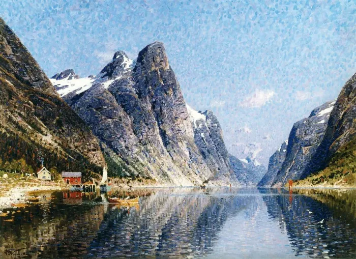 Framed Print : A Norweigan Fjord Scene Framed Print : A Norweigan Fjord Scene