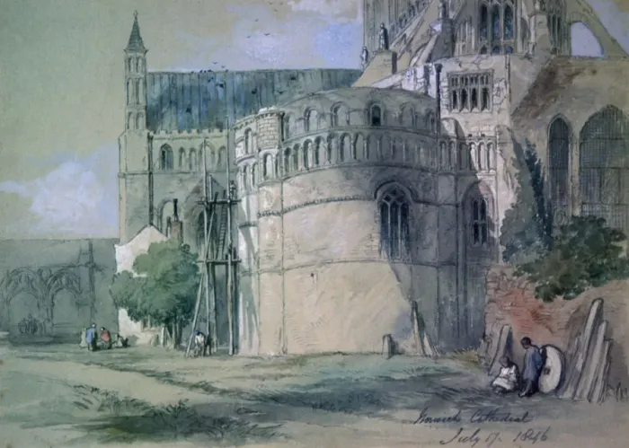 Framed Print : Norwich Cathedral, 1846. Artist: Sir John Gilbert Framed Print : Norwich Cathedral, 1846. Artist: Sir John Gilbert