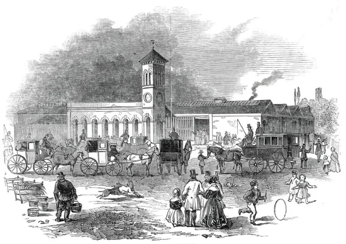 Framed Print : Norwich Station, 1845. Creator: Unknown Framed Print : Norwich Station, 1845. Creator: Unknown