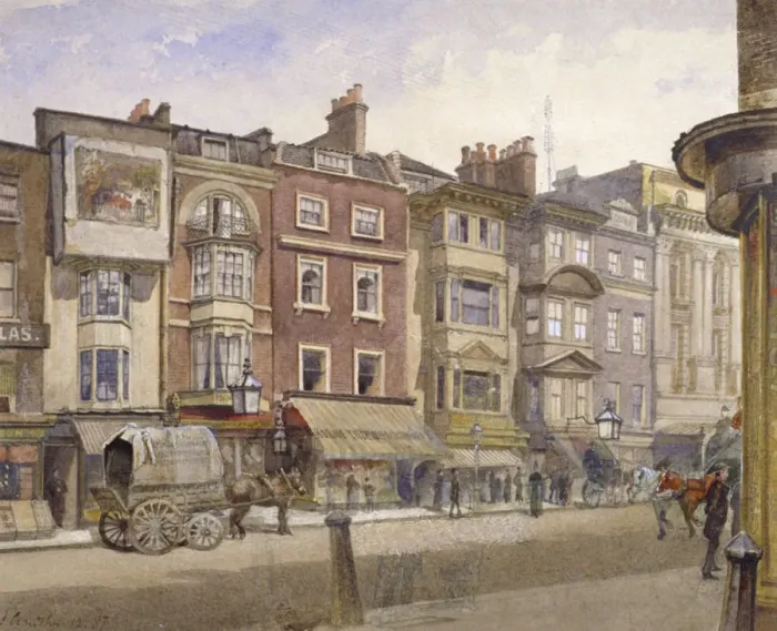 Framed Print : Nos 412-418 Strand, Westminster, London, 1887. Artist: John Crowther Framed Print : Nos 412-418 Strand, Westminster, London, 1887. Artist: John Crowther