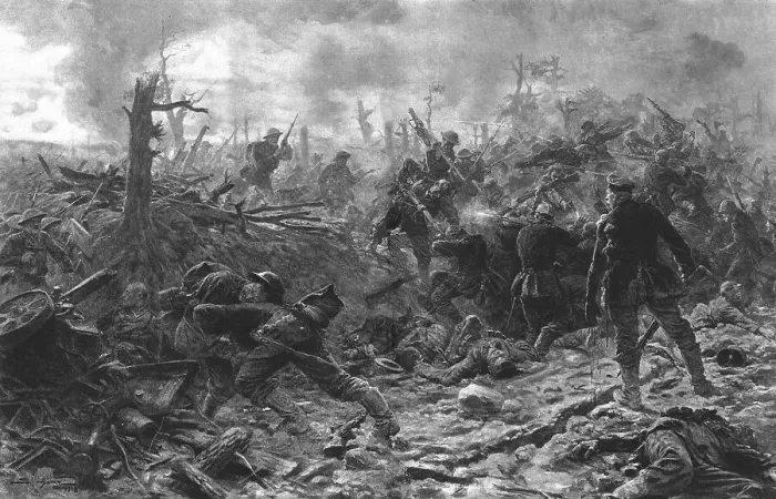 Framed Print : Nos allies a l'assaut: les corps a corps du Devils Wood, 1916. Creator: Unknown. Nos allies a l'assaut: les corps a corps du Devils Wood, 1916. Creator: Unknown Framed Print : Nos allies a l'assaut: les corps a corps du Devils Wood, 1916. Creator: Unknown. Nos allies a l'assaut: les corps a corps du Devils Wood, 1916. Creator: Unknown