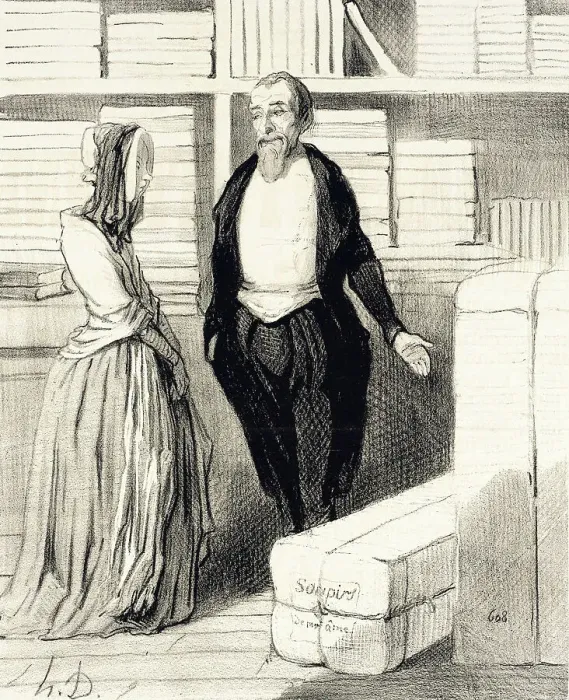 Framed Print : Nos comptes sont faciles a établir.. 1844. Creator: Honore Daumier Framed Print : Nos comptes sont faciles a établir.. 1844. Creator: Honore Daumier