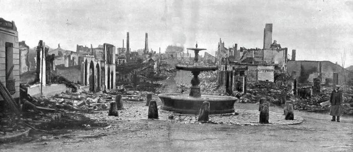 Framed Print : Nos regions Devastees; Les ruines de Sermaize-les Bains, 1914. Creator: Unknown Framed Print : Nos regions Devastees; Les ruines de Sermaize-les Bains, 1914. Creator: Unknown