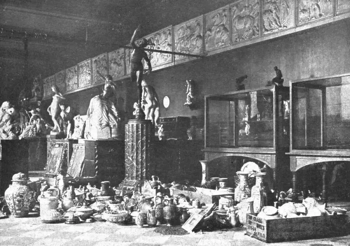 Framed Print : Nos villes a sac; Statues, vases et tableaux que les Allemands avaient rassembles dans une... 1918 Creator: Unknown Framed Print : Nos villes a sac; Statues, vases et tableaux que les Allemands avaient rassembles dans une... 1918 Creator: Unknown