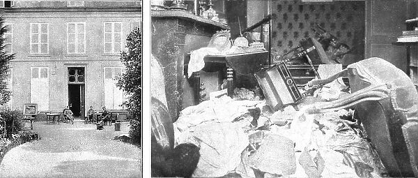 Nos villes a sac; Une ville de la rue Saint-Martin et l'angle de son salon, 1918. Creator: Unknown