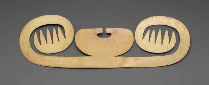 Framed Print : Nose Ornament with Lateral Extensions in Suggesting Whiskers, Wings, or Fish Barbels, A. D. 1000 / 1500 Creator: Unknown Framed Print : Nose Ornament with Lateral Extensions in Suggesting Whiskers, Wings, or Fish Barbels, A. D. 1000 / 1500 Creator: Unknown