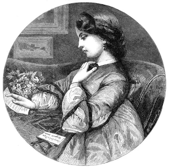 Framed Print : The Note and the Nosegay, by W. F. Yeames, in the Winter Exhibition, Pall-Mall, 1864. Creator: W Thomas. The Note and the Nosegay, by W. F. Yeames, in the Winter Exhibition, Pall-Mall, 1864. Creator: W Thomas Framed Print : The Note and the Nosegay, by W. F. Yeames, in the Winter Exhibition, Pall-Mall, 1864. Creator: W Thomas. The Note and the Nosegay, by W. F. Yeames, in the Winter Exhibition, Pall-Mall, 1864. Creator: W Thomas