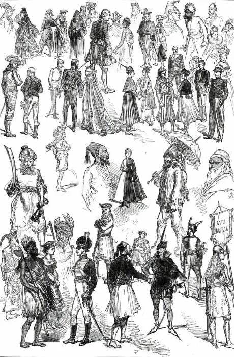 Framed Print : Notes at the Fancy-Dress Ball at Dublin Castle, 1876. Creator: Unknown