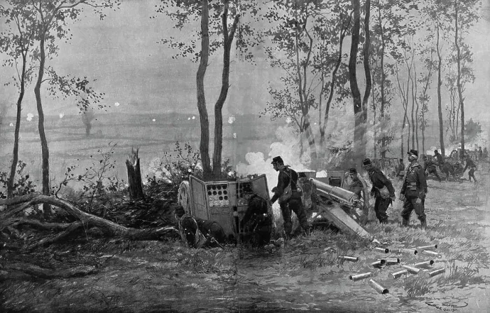 Framed Print : Notre Artillerie de Campagne; Le 75 en action, 1914. Creator: Georges Bertin Scott Framed Print : Notre Artillerie de Campagne; Le 75 en action, 1914. Creator: Georges Bertin Scott
