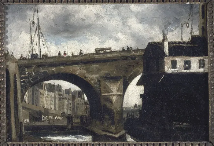 Framed Print : The Notre-Dame bridge and pump, 1825. Creator: Louis-Godefroy Jadin Framed Print : The Notre-Dame bridge and pump, 1825. Creator: Louis-Godefroy Jadin