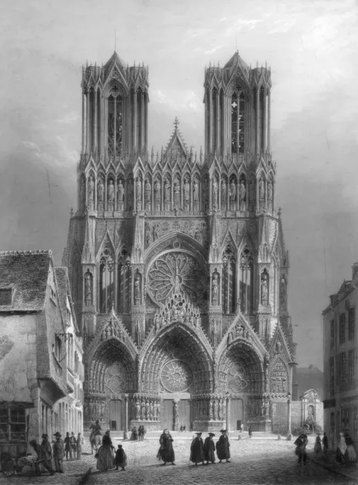 Framed Print : Notre Dame Cathedral, Rheims, France, 1847. Artist: A Varin Framed Print : Notre Dame Cathedral, Rheims, France, 1847. Artist: A Varin