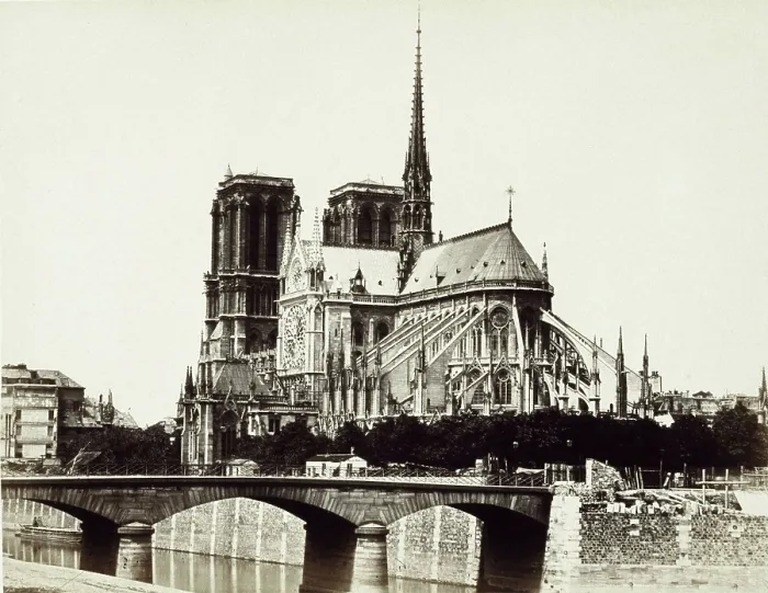 Framed Print : Notre Dame, Paris, between 1860 and 1870. Creator: Edouard Baldus Framed Print : Notre Dame, Paris, between 1860 and 1870. Creator: Edouard Baldus