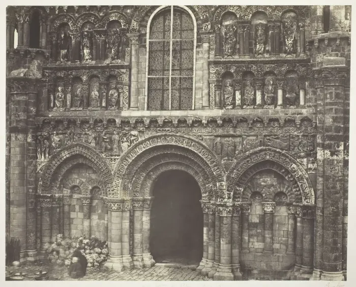 Framed Print : Notre Dame de Poitiers (Vienne), West Facade, 1854 / 55, printed 1858 / 63 Framed Print : Notre Dame de Poitiers (Vienne), West Facade, 1854 / 55, printed 1858 / 63