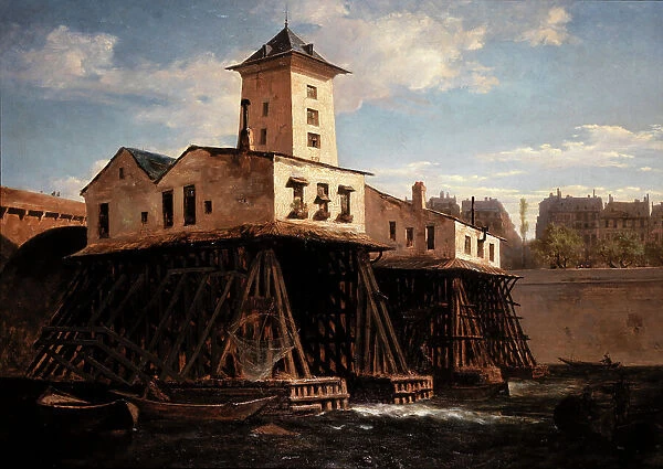 The Notre-Dame pump, 1849. Creator: Leon-Auguste Melle
