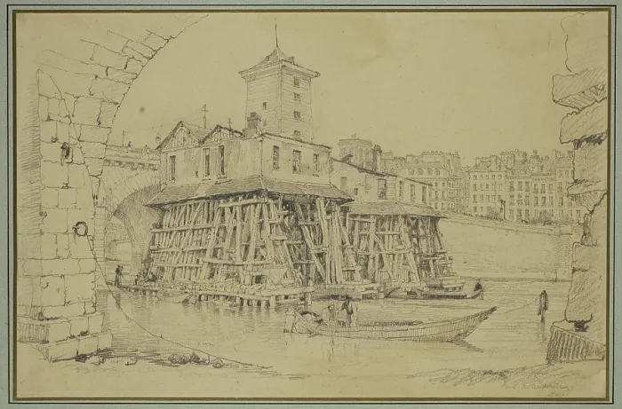 Framed Print : The Notre Dame Pump, Paris, c1810-1850. Creator: Samuel Prout Framed Print : The Notre Dame Pump, Paris, c1810-1850. Creator: Samuel Prout