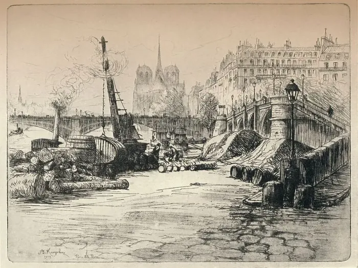 Framed Print : Notre-Dame and the Quai de Bethune, 1915. Artist: AR Kempken Framed Print : Notre-Dame and the Quai de Bethune, 1915. Artist: AR Kempken