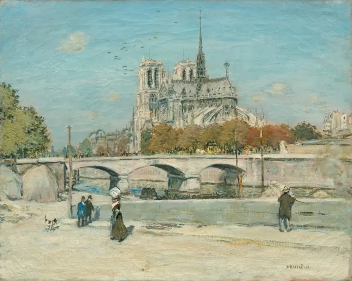 Framed Print : Notre Dame Seen from the Quai de la Tournelle, c Framed Print : Notre Dame Seen from the Quai de la Tournelle, c
