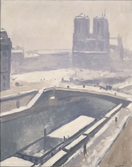 Framed Print : Notre Dame in Snow