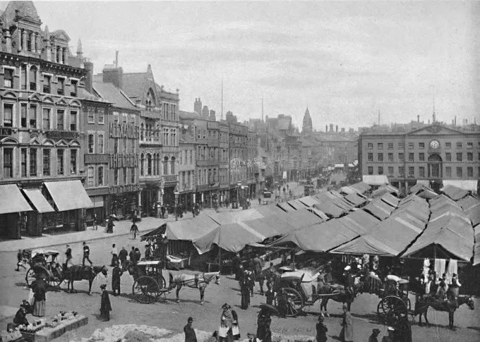 Framed Print : Nottingham: The Market-Place, c1896. Artist: Frith & Co Framed Print : Nottingham: The Market-Place, c1896. Artist: Frith & Co
