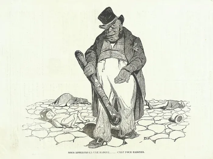 Framed Print : Nous appelons ça une badine...C'est pour badiner, 1834. Creator: Honore Daumier Framed Print : Nous appelons ça une badine...C'est pour badiner, 1834. Creator: Honore Daumier