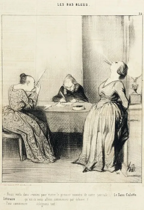 Framed Print : Nous voilà...réunies pour écrire le premier numéro.. 1844. Creator: Honore Daumier Framed Print : Nous voilà...réunies pour écrire le premier numéro.. 1844. Creator: Honore Daumier