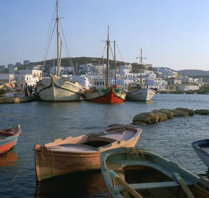 Framed Print : Noussa harbour in the evening Framed Print : Noussa harbour in the evening