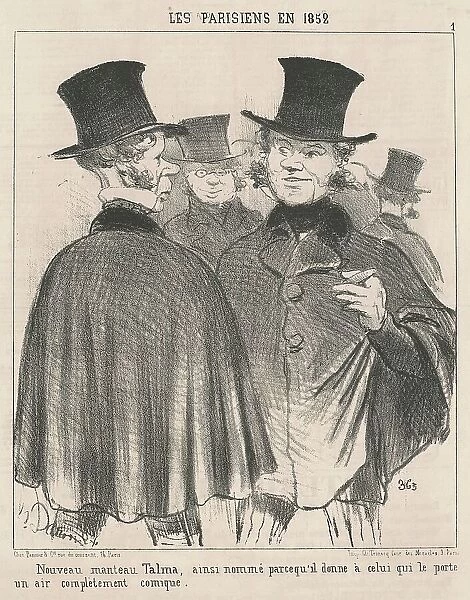 Nouveau manteau talma, 19th century. Creator: Honore Daumier