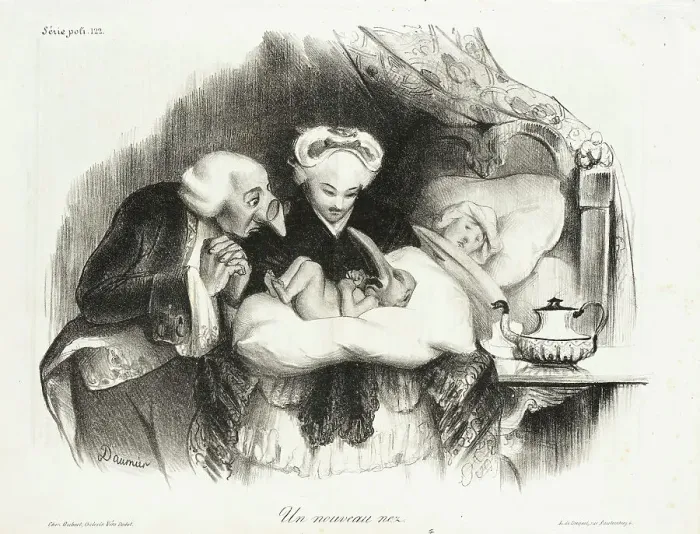 Framed Print : Un Nouveau Nez, 1833. Creator: Honore Daumier Framed Print : Un Nouveau Nez, 1833. Creator: Honore Daumier