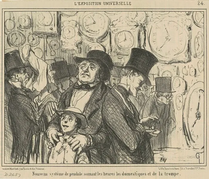 Framed Print : Nouveau système de pendule... 19th century. Creator: Honore Daumier Framed Print : Nouveau système de pendule... 19th century. Creator: Honore Daumier