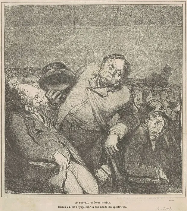 Framed Print : Un nouveau théatre modèle, 19th century. Creator: Honore Daumier Framed Print : Un nouveau théatre modèle, 19th century. Creator: Honore Daumier