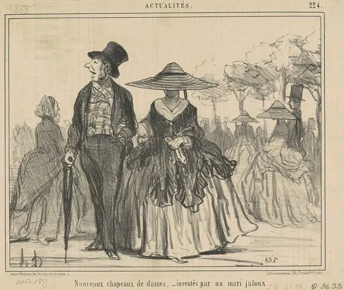 Framed Print : Nouveaux chapeaux de dames... 19th century. Creator: Honore Daumier Framed Print : Nouveaux chapeaux de dames... 19th century. Creator: Honore Daumier