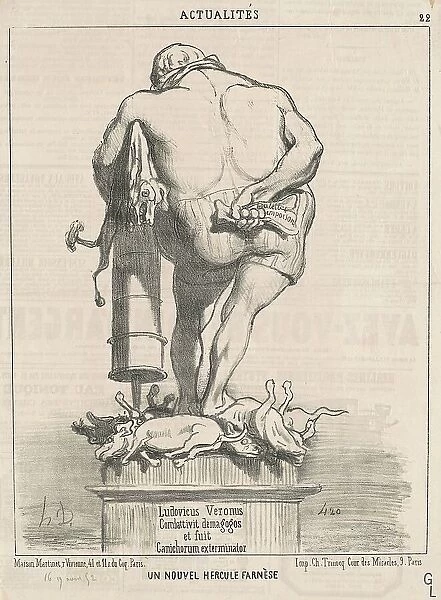 Un nouvel Hercule Farnèse, 19th century. Creator: Honore Daumier