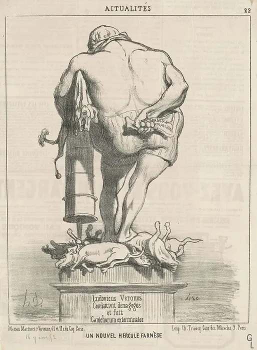 Framed Print : Un nouvel Hercule Farnèse, 19th century. Creator: Honore Daumier Framed Print : Un nouvel Hercule Farnèse, 19th century. Creator: Honore Daumier