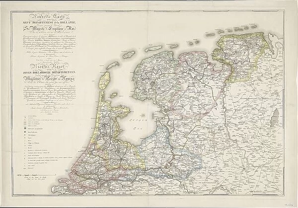 Nouvelle Carte des Sept Departemens de la Hollande /  New map of the seven Dutch...(1811-1812). Creator: Jan Gerritsz. Visser