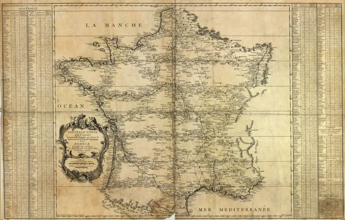 Framed Print : Nouvelle carte de la France, 1744. Artist: Maraldi, Jean-Dominique (1709-1788) Framed Print : Nouvelle carte de la France, 1744. Artist: Maraldi, Jean-Dominique (1709-1788)