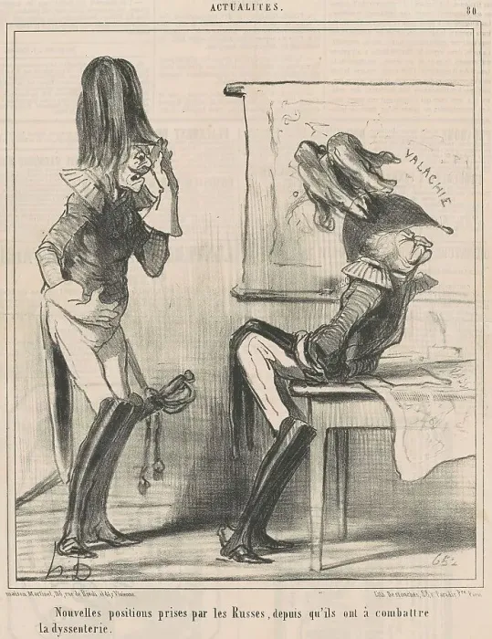 Framed Print : Nouvelles positions prises par les russes... 19th century. Creator: Honore Daumier Framed Print : Nouvelles positions prises par les russes... 19th century. Creator: Honore Daumier