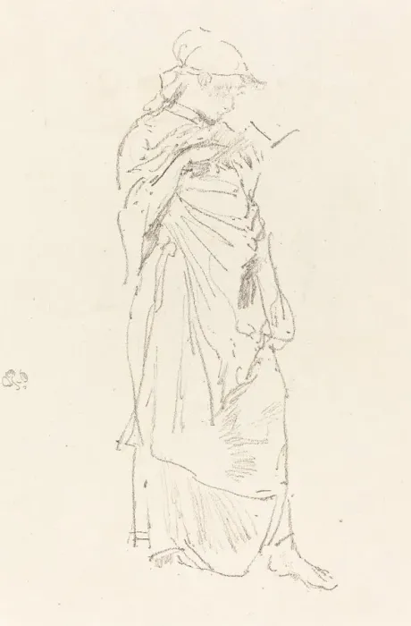 Framed Print : The Novel: Girl Reading, c. 1889. Creator: James Abbott McNeill Whistler Framed Print : The Novel: Girl Reading, c. 1889. Creator: James Abbott McNeill Whistler